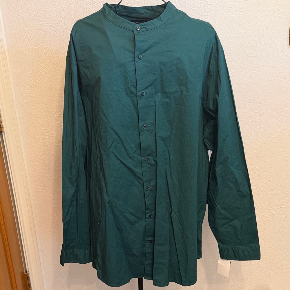 🚦🚦🚦BOGOHO🚦🚦🚦Men's Green Button-Up Shirt-3XLT